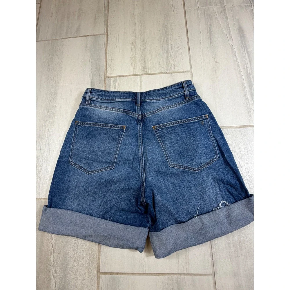 Pilcro and the Letterpress High Rise Cuffed Denim Shorts Blue 28